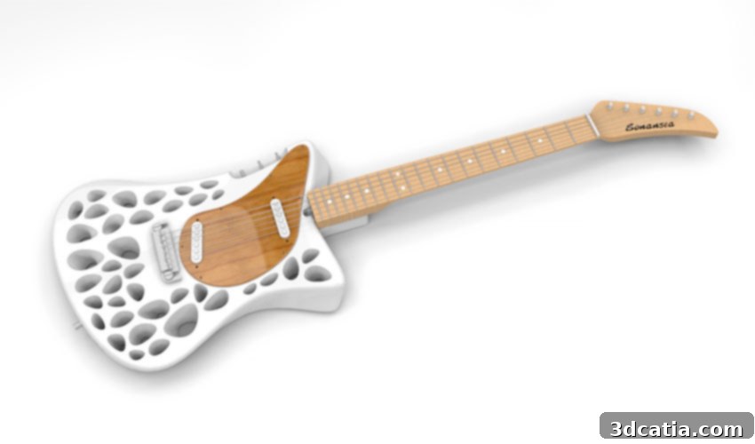 3D Printed Guitar Body in Production