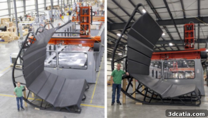 3D printed section of a yacht hull mold by Thermwood