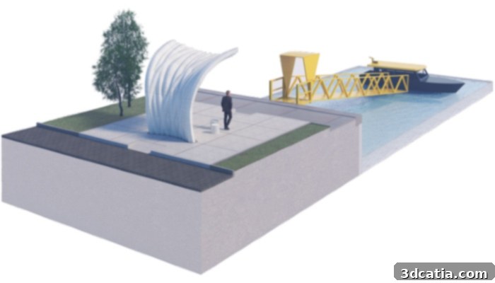 3D printing architecture: Parametrically designed water taxi stop