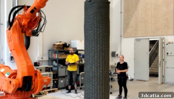 3D printing architecture: Kuka industrial robot printing concrete