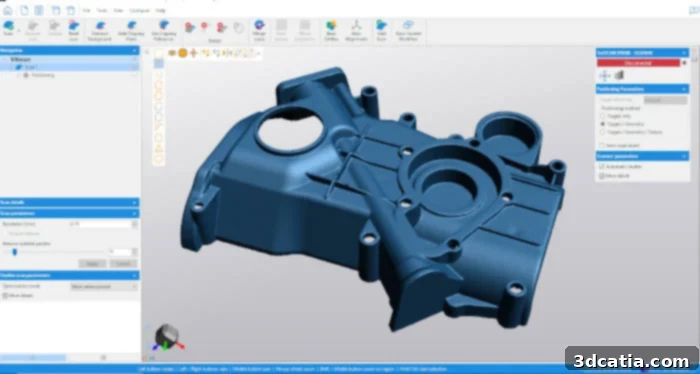 VXelements software interface showing various export options for 3D printing in .STL or .OBJ format, essential for professional post-processing and manufacturing workflows.