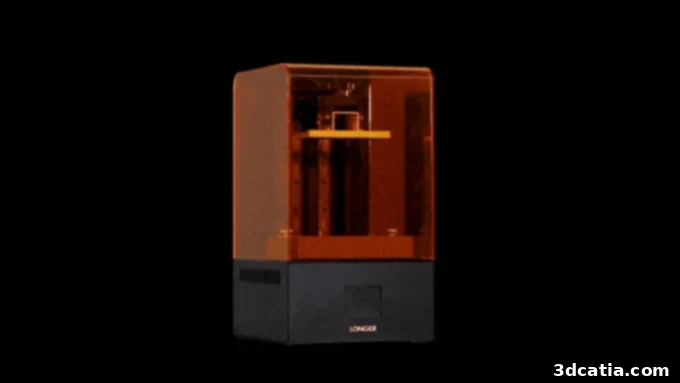 LONGER Elevates LCD 3D Printing with Ultra-Precise Orange 4K 3 Longer Orange 4K 3D printer showcasing its features and design improvements