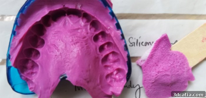 Silicone impressions of human tongues for 3D printing research