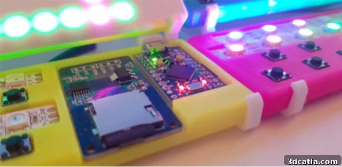 3D printed shell for LEET Synthesizer with electronic components