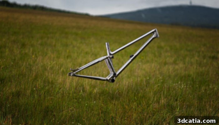 The Moorhuhn bike frame, recognized for its innovative design and use of materials, is crafted from titanium, showcasing the potential of advanced manufacturing in cycling.