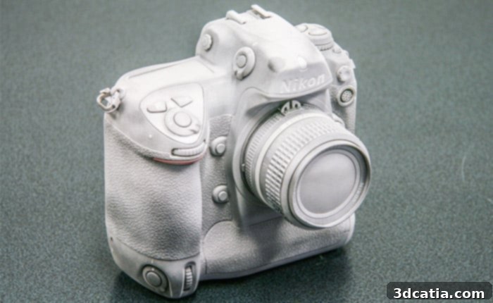Camera covered in AESUB 3D scanning spray