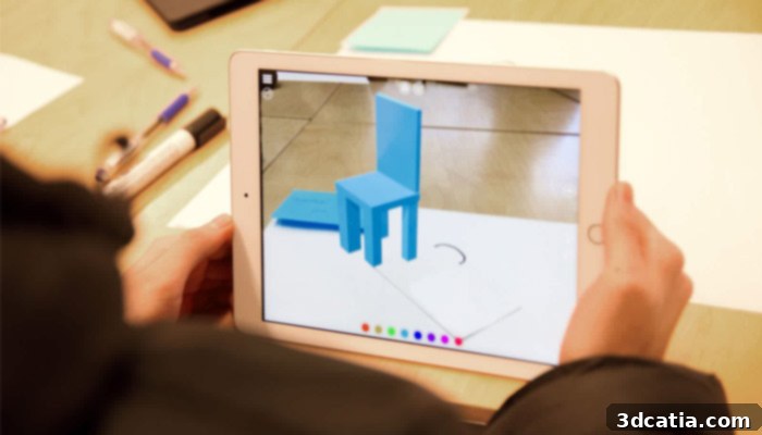 Person using Grib3D app to model ideas quickly