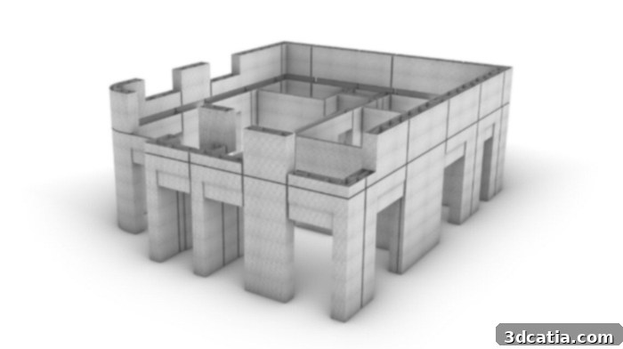 3D Printed Villa walls using concrete 3D printers