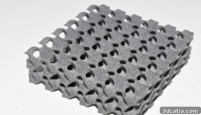 Unprocessed 3D printed part showing raw surface