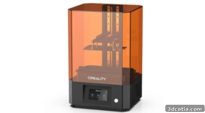 creality LD-006 resin 3D printer, known for its high-resolution 4K monochrome screen and large build volume.
