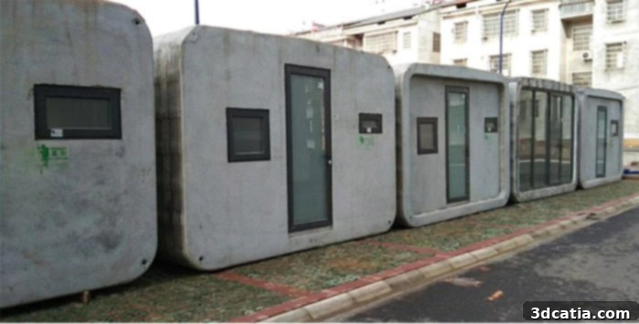 Concrete 3D printed isolation rooms in Xianning, China for COVID-19 patients