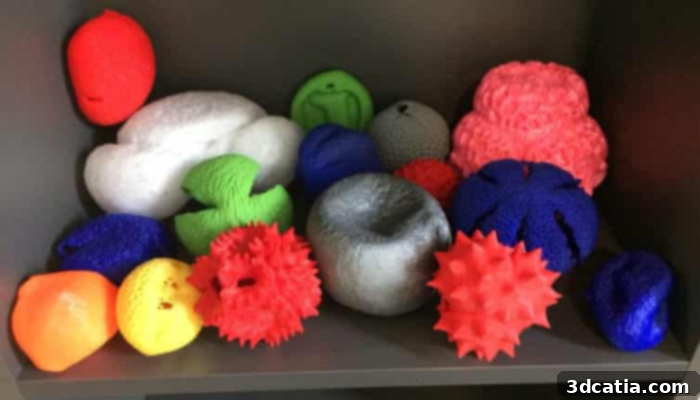 Selection of 3D printed pollen models