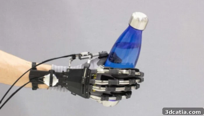 Exoskeleton assisting hand movement post-stroke