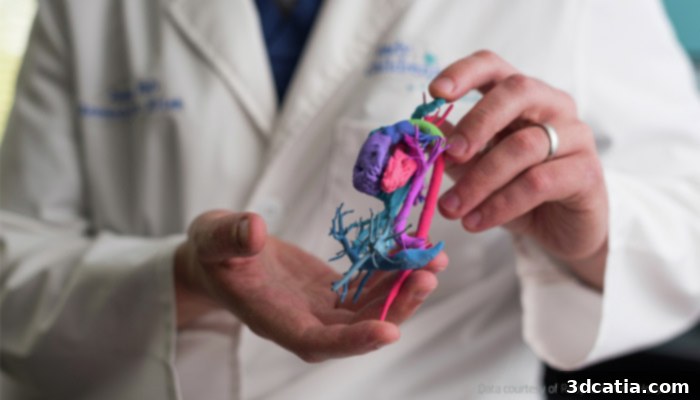 Additive Manufacturing's significant impact on the medical sector, exemplified by a 3D printed piece from Rady Children’s Hospital on an HP machine.
