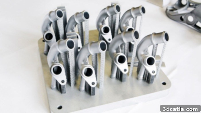 Metal 3D printed water connectors for Audi W12 engine