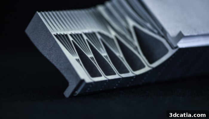 An example of complex designs possible with Powder Bed Fusion technology, showcasing its potential as an extension of traditional manufacturing methods.
