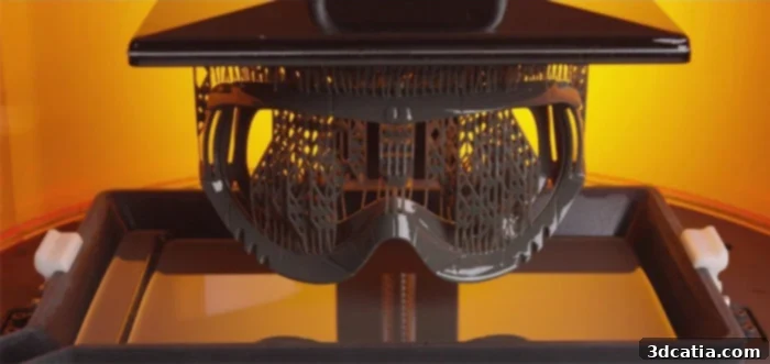Conventional 3D resin printers create successive layers to design the part.