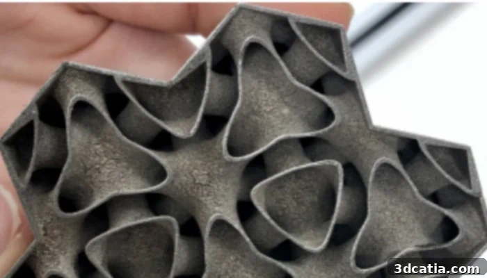 3D printed heat exchanger from the GE AIR2WATER prototype during manufacturing at GE Research.