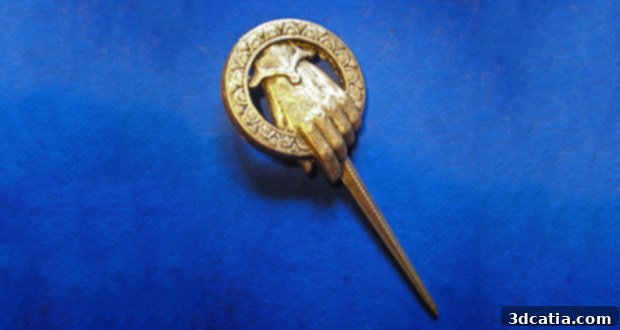 Game of Thrones 3D printed King's Hand Pin
