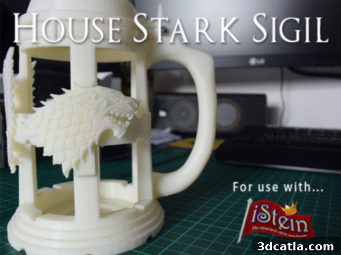 Game of Thrones 3D printed House Stark Beer Stein