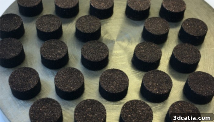 Graphene-coated copper powder for 3D printing, showing how researchers reduced reflectivity to achieve denser parts.