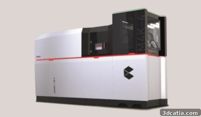 Rendering of a smaller scale industrial 3D printer, similar to the one being built for Orbex.