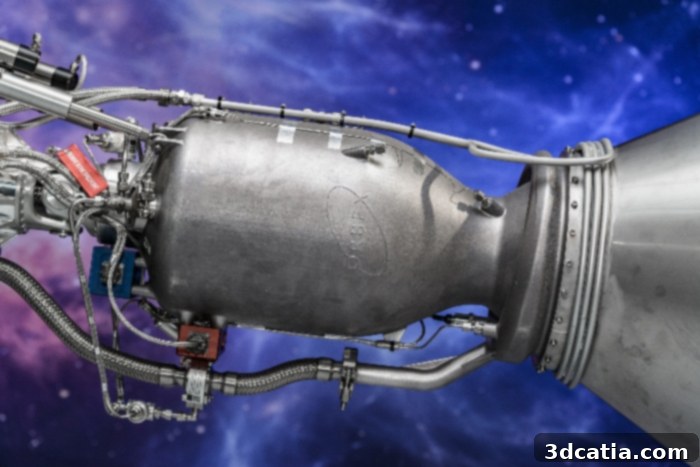Orbex 3D printed rocket engine in Stage 2 rocket engineering prototype.