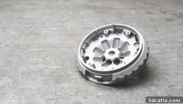 A 3D printed metal part created via laser powder bed fusion