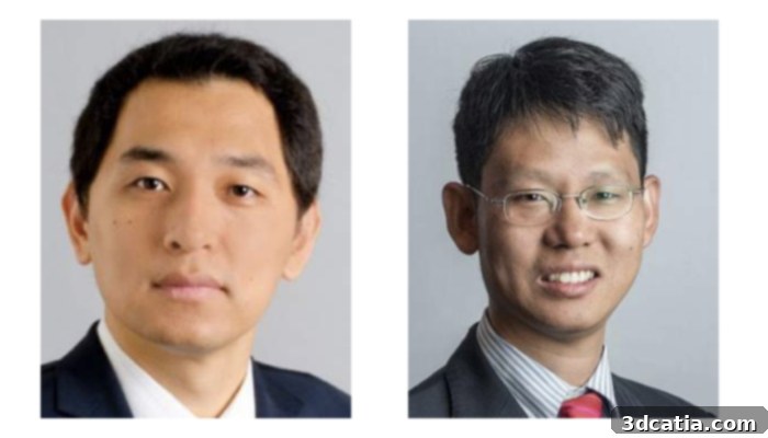 Co-lead authors of the study: Ruogang Zhao, PhD, associate professor of biomedical engineering (left) and Chi Zhou, associate professor of industrial and systems engineering (right).