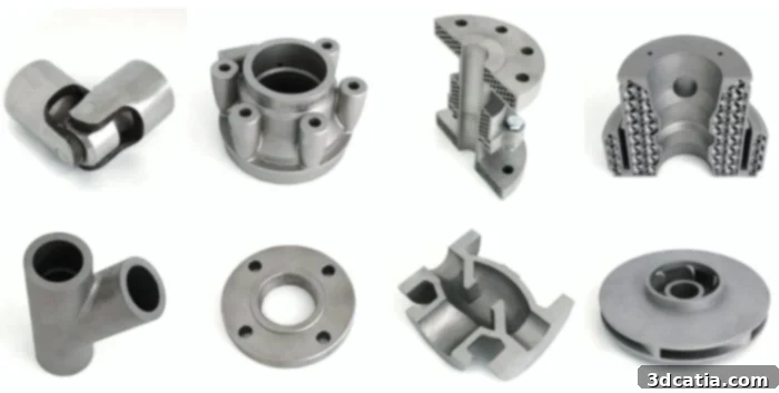 Examples of metal parts produced by 3D Metalforge using additive manufacturing