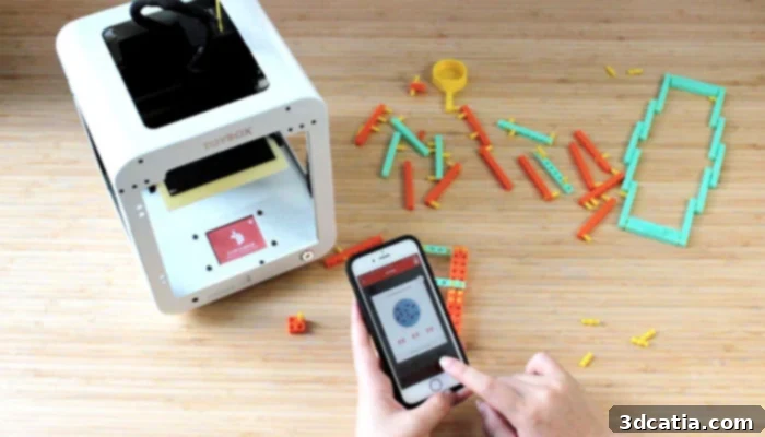 The Toybox 3D printer is designed for ease of use, accompanied by its intuitive application.