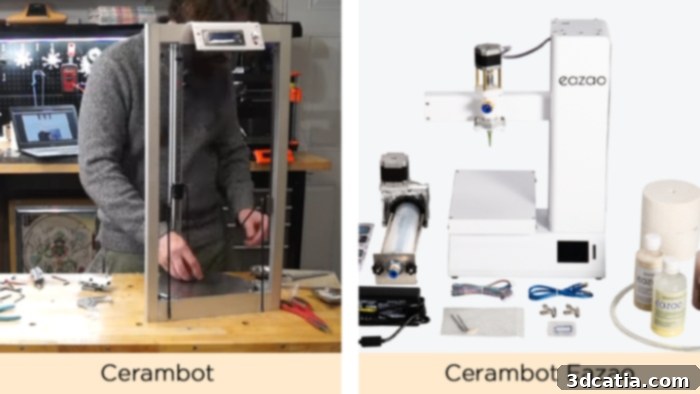 Eazao vs. Original Cerambot ceramic 3D printer
