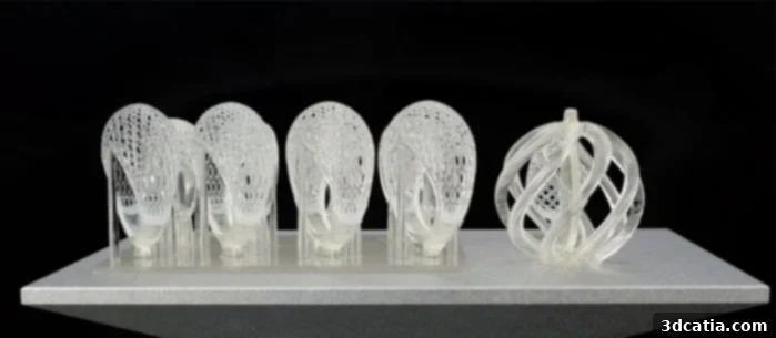 3D printed part with support structures requiring post-processing removal.