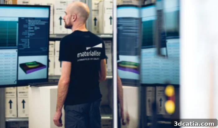 Materialise team collaborating on additive manufacturing software solutions