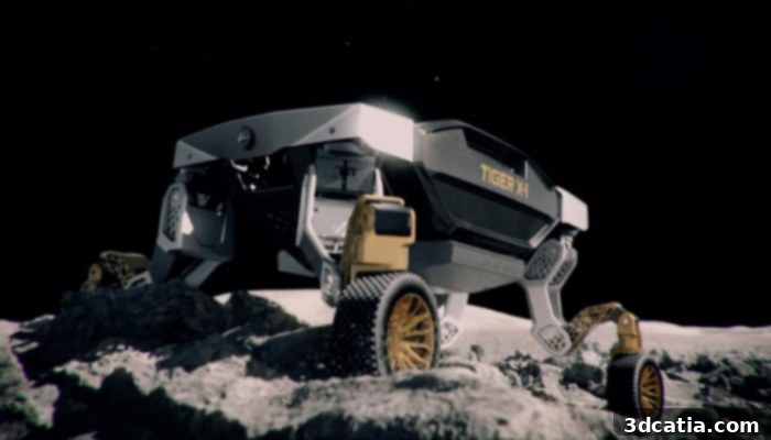 Hyundai TIGER-X1, an unmanned expedition robot, showcasing 3D printing in automotive applications