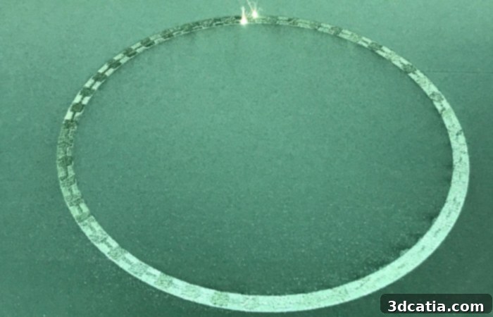A component being printed using Aenium’s equipment.