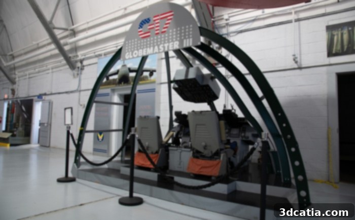 C-17 Globemaster III flight deck display with 3D printed parts for restoration