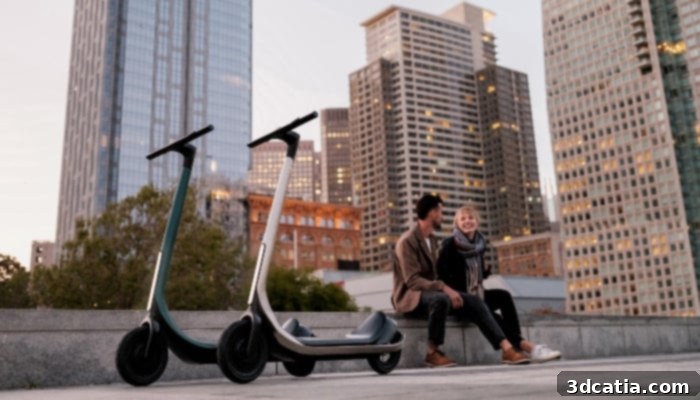 Scotsman's 3D printed e-scooters are available in 5 different colors. (Image credit: Scotsman)