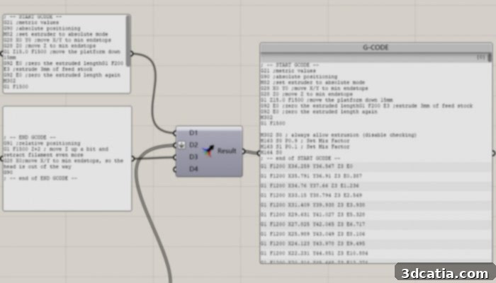 G-code generation in Grasshopper for 3D printing