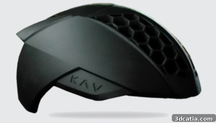 KAV's innovative 3D printed bicycle helmet designed for optimal safety and performance