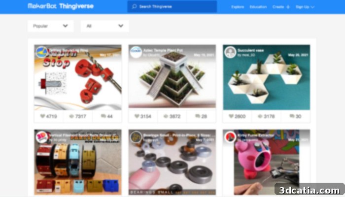 Thingiverse 3D model repository