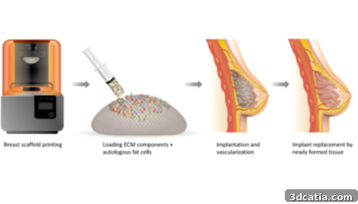 3D bioprinted breast reconstruction.
