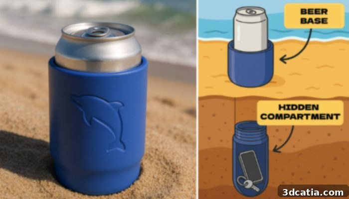 3D Printed Hidden Beach Safe and Drink Holder by BMCRAFT