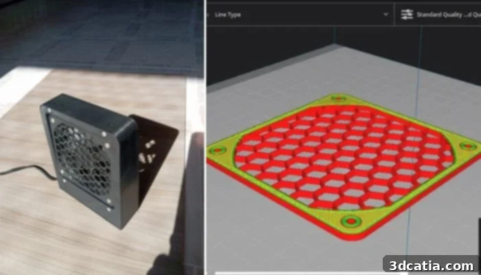 3D Printed Portable Desktop Fan by Polygon3DS