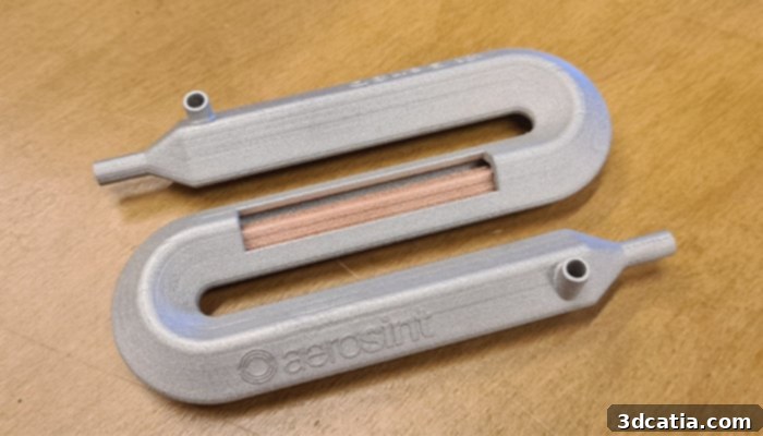 Part designed with Aerosint's selective powder deposition process showcasing multi-material capabilities