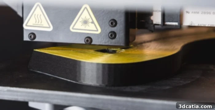 3D printing process for a Kevlar composite material, illustrating precision and material integration.
