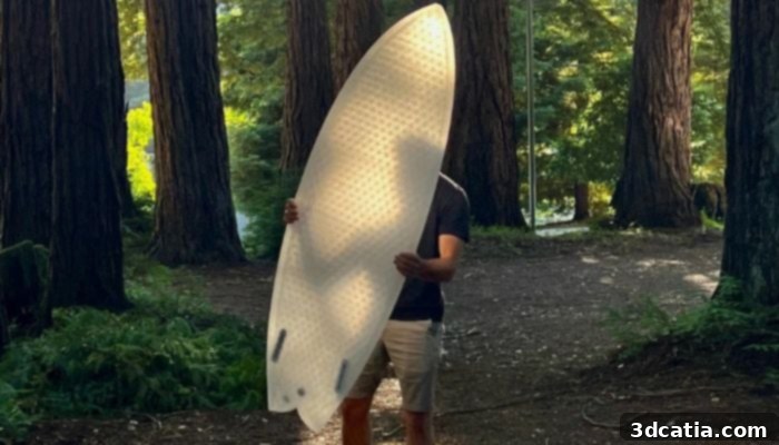 Swellcycle sustainable 3D printed surfboard