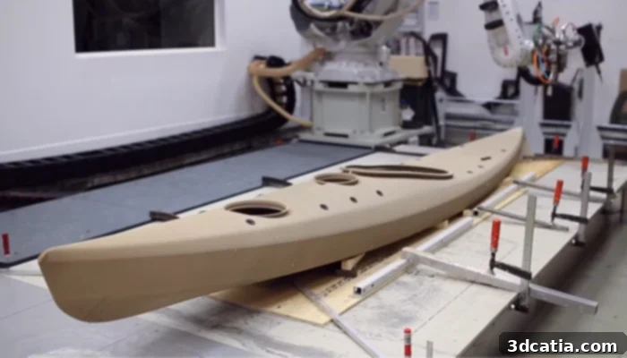3D printed kayak using recycled materials by RISE and ADAXIS