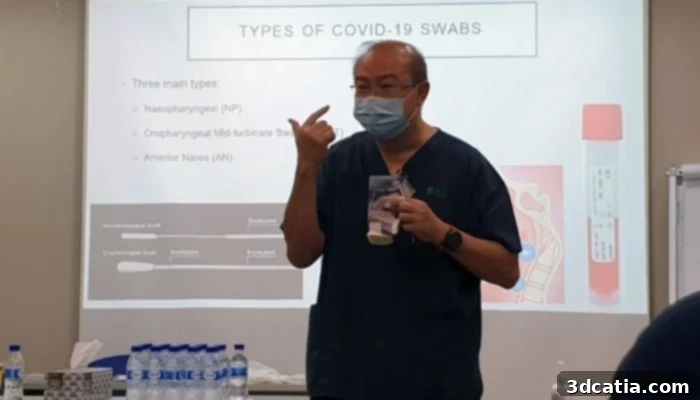 3D printed nasal swab medical model training