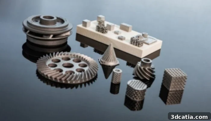 Examples of metal and sand 3D printed parts produced at ExOne's expanded European Application and Adoption Center.
